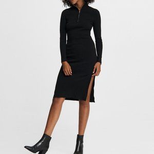 Rag & Bone Black Laila Zip Midi Dress (size S)
